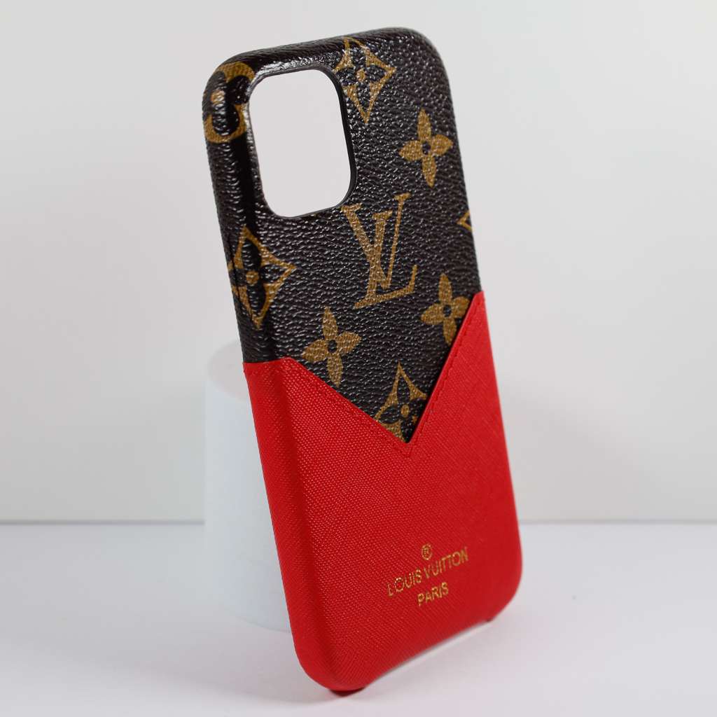 LV Phone Case Card Holder Red For iPhone X 11 12 13 14 15 16 Pro Max Plus for 11-pro