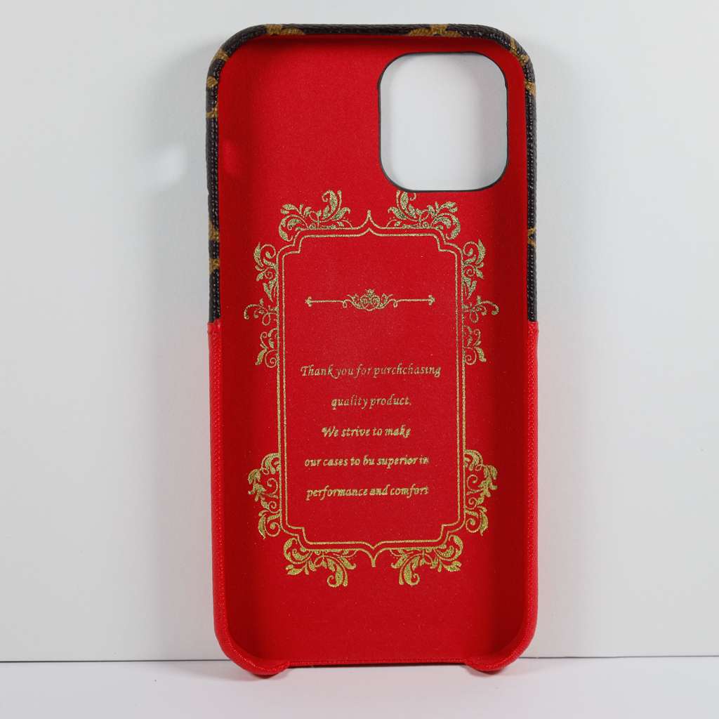 LV Phone Case Card Holder Red For iPhone X 11 12 13 14 15 16 Pro Max Plus