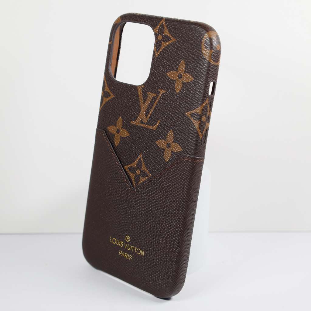 LV Card Holder iPhone Case Brown For iPhone X 11 12 13 14 Pro Max Series for 11-pro-max