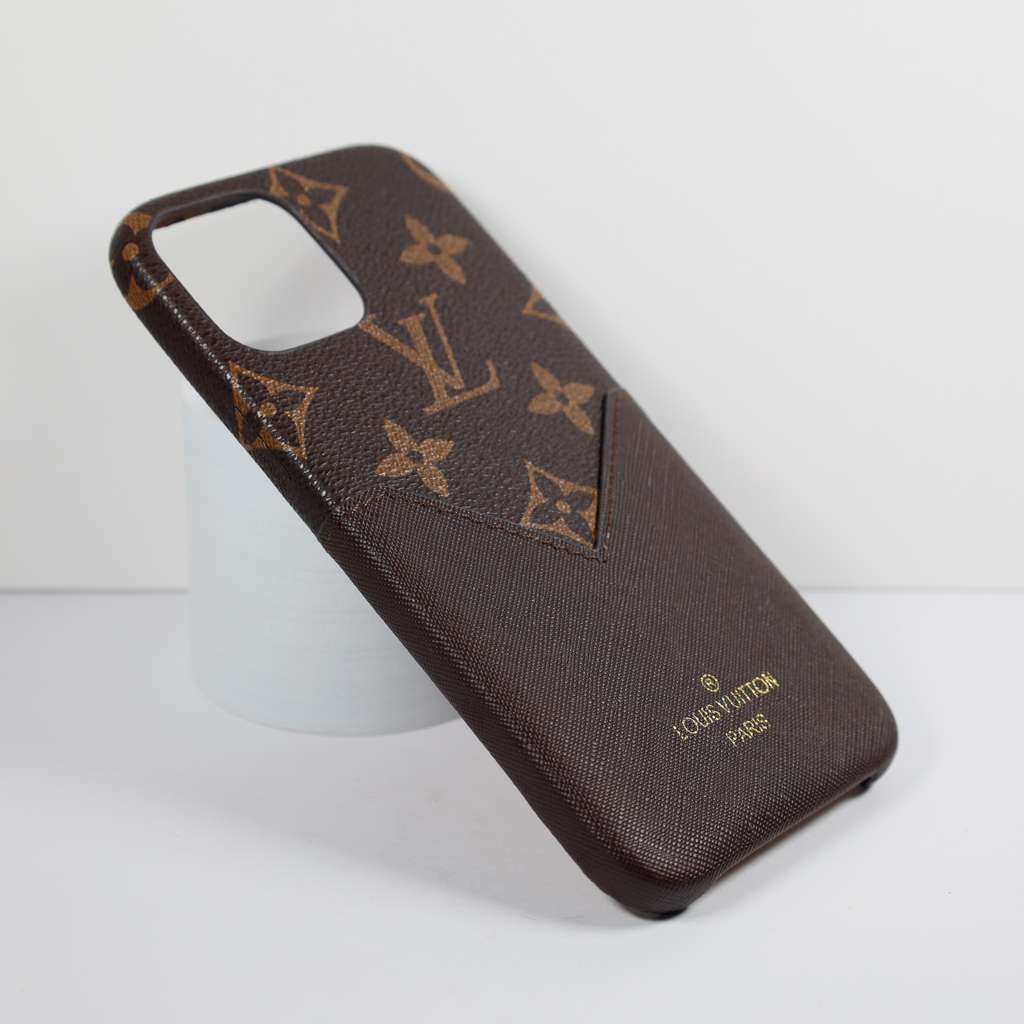 LV Card Holder iPhone Case Brown For iPhone X 11 12 13 14 Pro Max Series for 12-pro-max