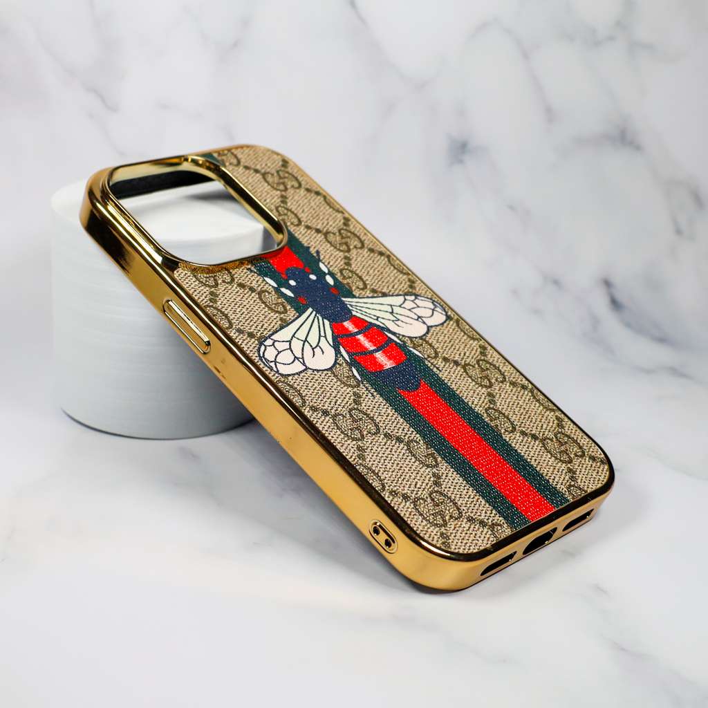 Luxury Designer Fly Print Case Electroplate Frame I Pro Max Plus for 12