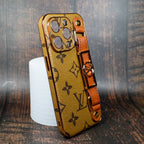 LV iPhone Case With Strap Folding Style For 11 12 13 14 15 Pro Max Plus / Latte for 11-pro-max