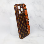 LV Cell Phone Case With Strap Folding Style For 11 12 13 14 15 16 Pro Max Plus / Brown for 11-pro-ma