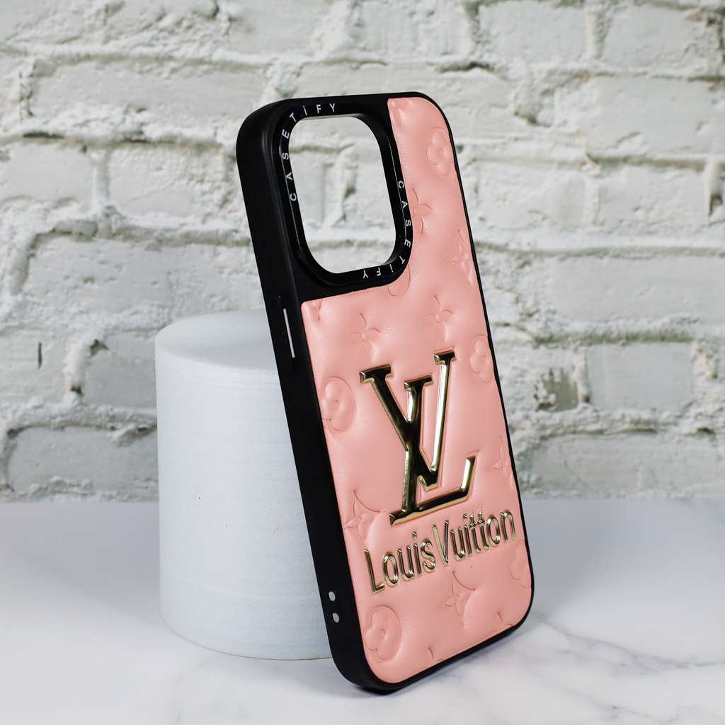 LV Stamped Leather Case Pink For I Pro Max Series for iphone-12-pro-max