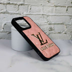 LV Stamped Leather Case Pink For I Pro Max Series for iphone-13-pro-max