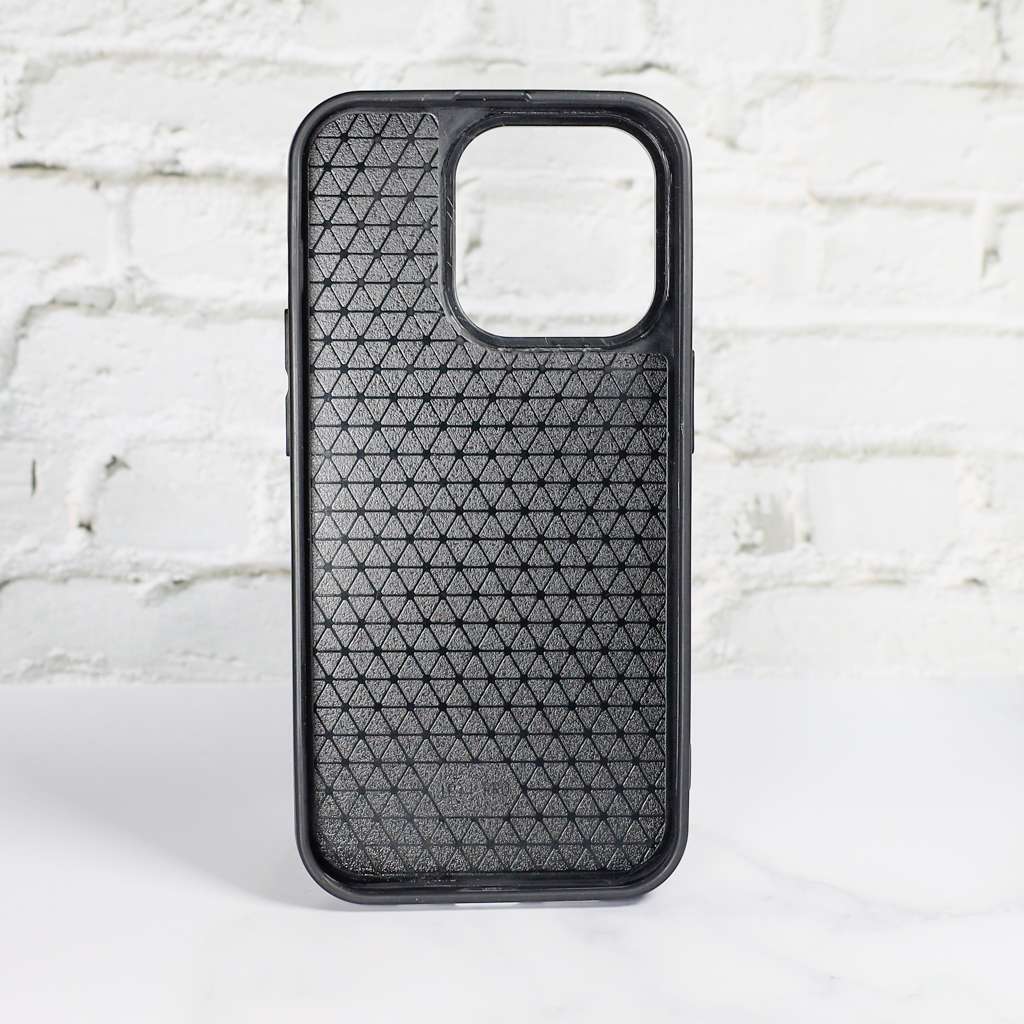LV Stamped Leather Case Black For I Pro Max Series for iphone-13