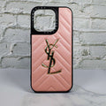 Ysl Leather iPhone Case Fashion Soft Pink For 12 13 14 Pro Plus Version for iphone-12