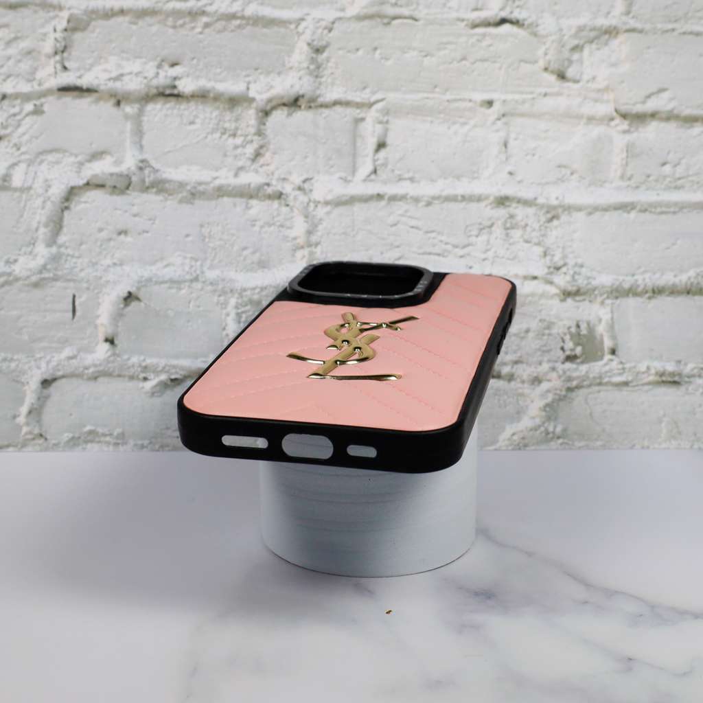 Ysl Leather iPhone Case Fashion Soft Pink For 12 13 14 Pro Plus Version for iphone-13