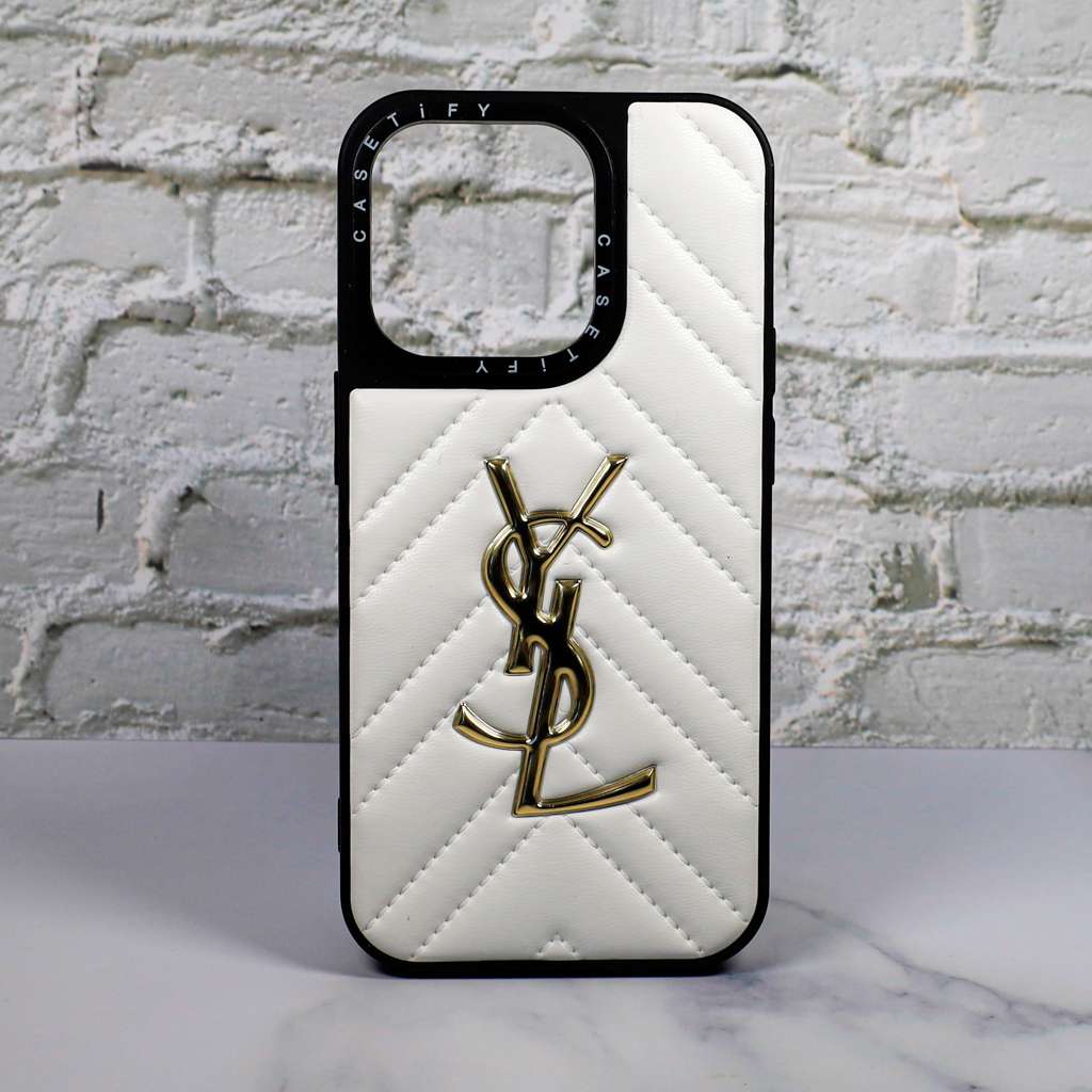 Ysl Leather Phone Case Fashion White For I Pro Max Plus Version for 12
