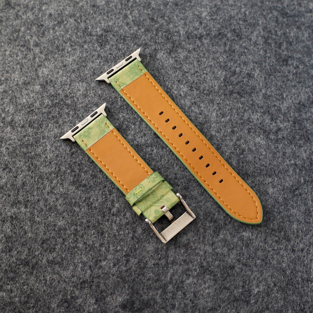 Fashion GG Apple Watch Band Wrist Strap / Light Green