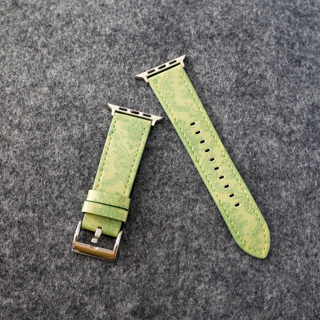 Fashion GG Apple Watch Band Wrist Strap / Light Green
