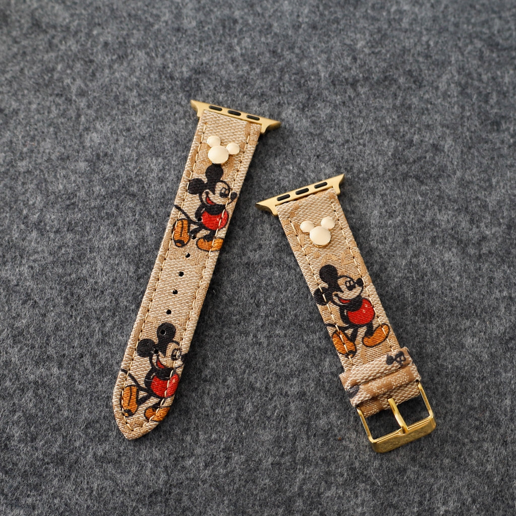 Fashion Gucci Design Apple Watch Band Wrist Strap / Brown
