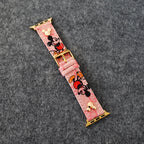 Apple Watch Band Designer Leather Wrist Strap / Pink for 42mm-44mm-45mm