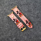 Apple Watch Band Designer Leather Wrist Strap / Pink for 38mm-40mm-41mm