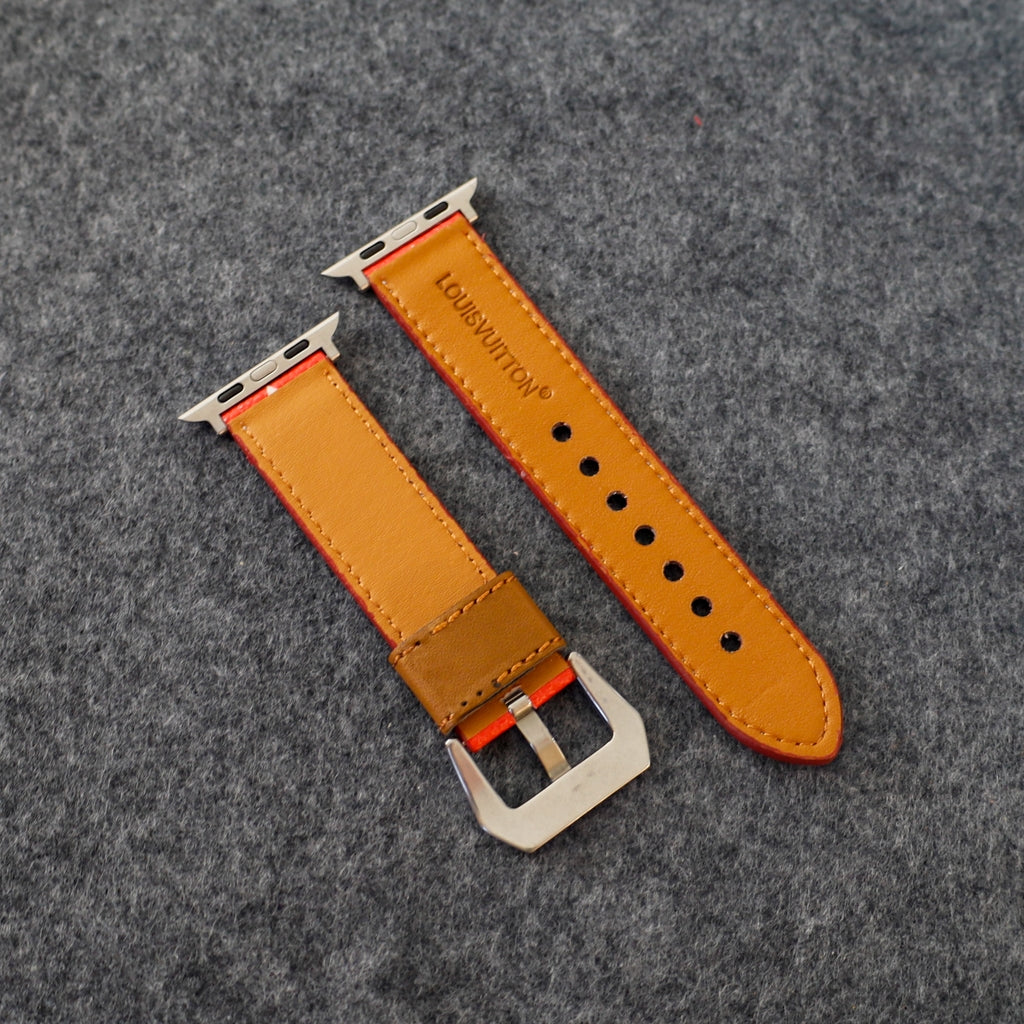 Designer LV Band Apple Watch Series Red Monogram
