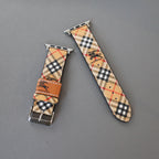 Luxury Burberry Apple Watch Band Criss Cross Design for 42mm-44mm-45mm