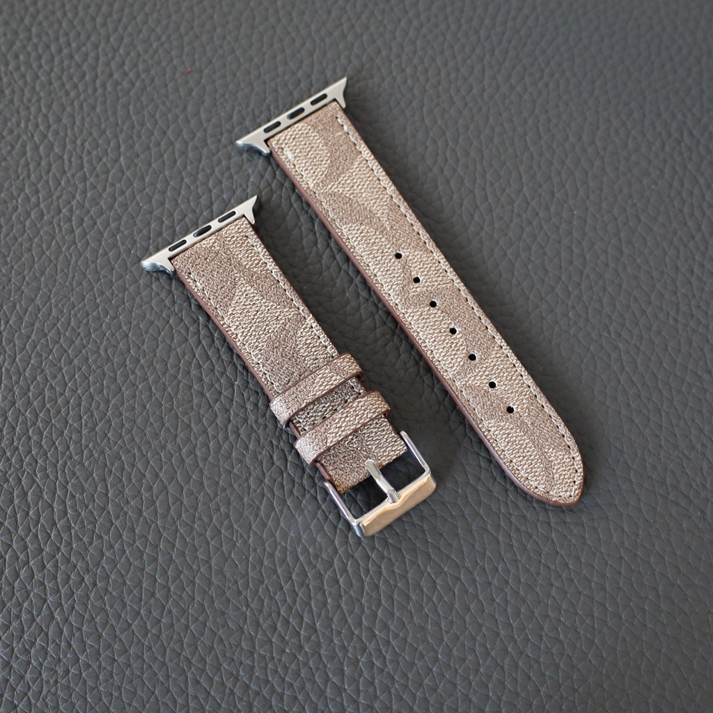Coach Apple Watch Band Beige Leather for 38mm-40mm-41mm
