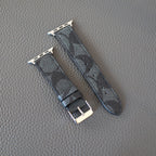 Coach Band For Apple Watch Black Pattern Leather for 38mm-40mm-41mm