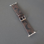 Coach Leather Apple Watch Band Brown Pattern