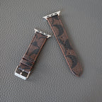 Coach Leather Apple Watch Band Brown Pattern for 42mm-44mm-45mm