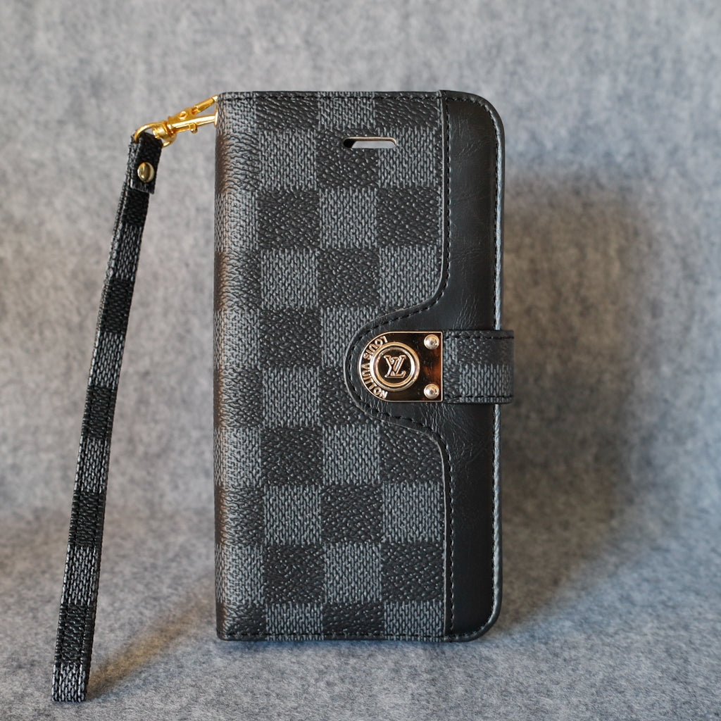 LV Designer Case I Pro Max Plus / Black Checkered for 11
