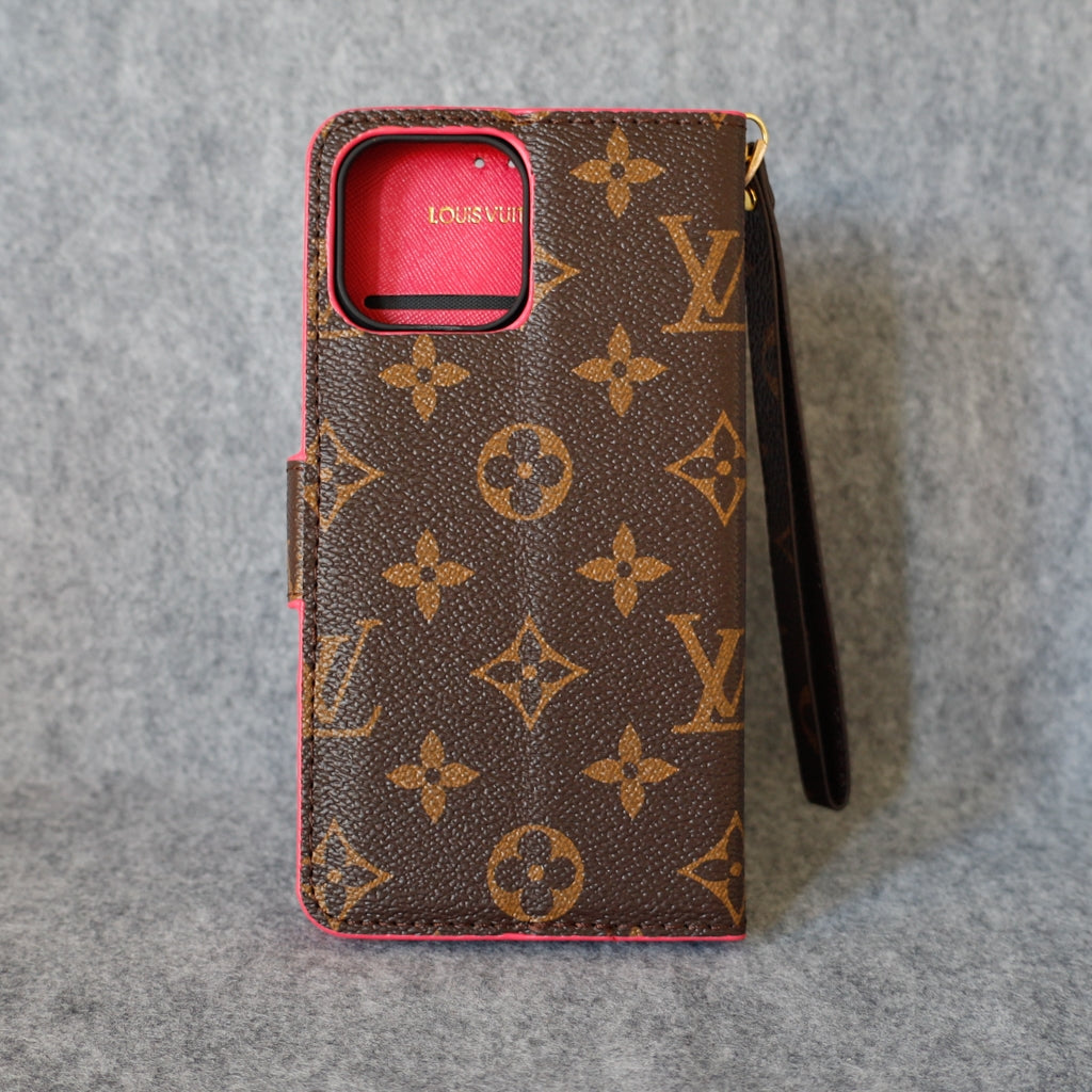 LV Phone Folio Case For I Pro Max Plus / Pink Edges for 11-pro