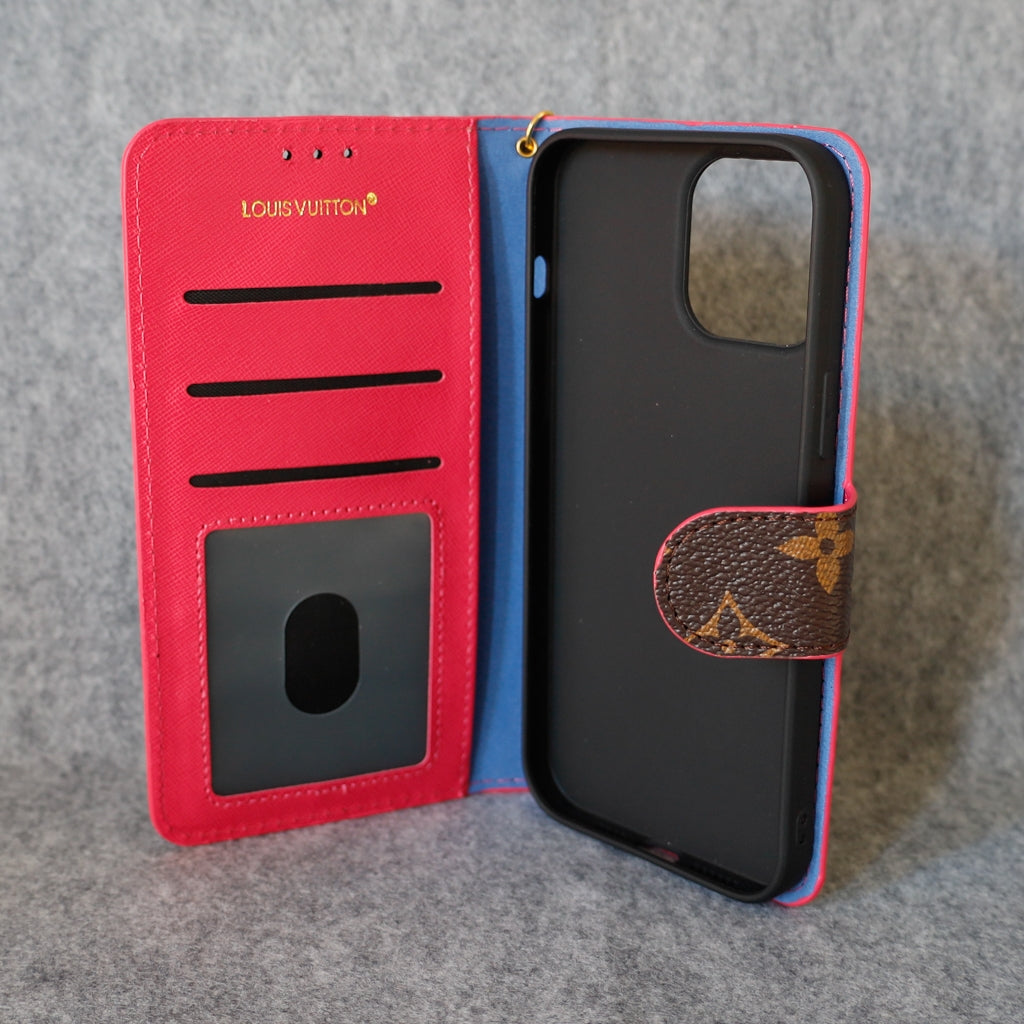 LV Phone Folio Case For I Pro Max Plus / Pink Edges for 11-pro-max