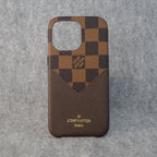 Brown Checkered Phone Case For iPhone X 11 12 13 14 Pro Max Series