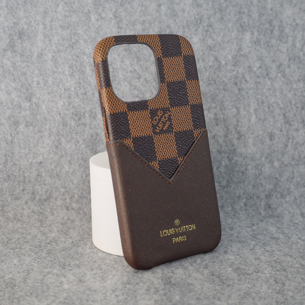 Brown Checkered Phone Case For iPhone X 11 12 13 14 Pro Max Series for 11-pro-max