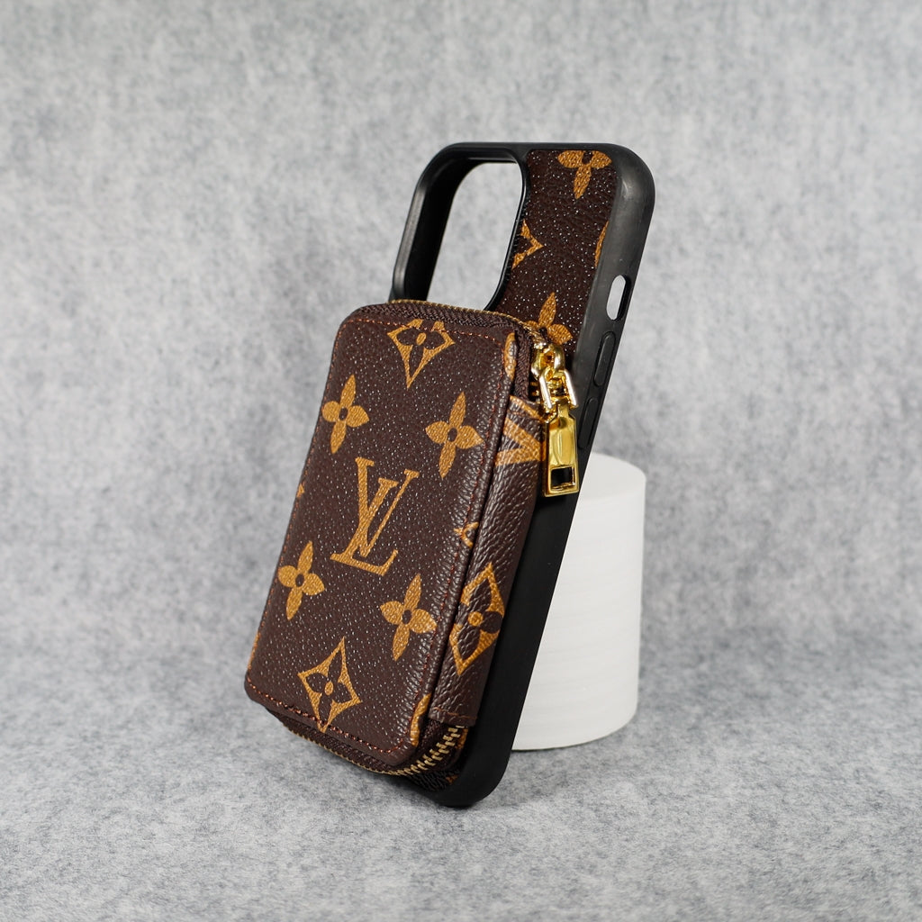 Designer iPhone Case Wallet Zipped Card Holder For 11 12 13 14 15 16 Pro Max Plus for 11-pro