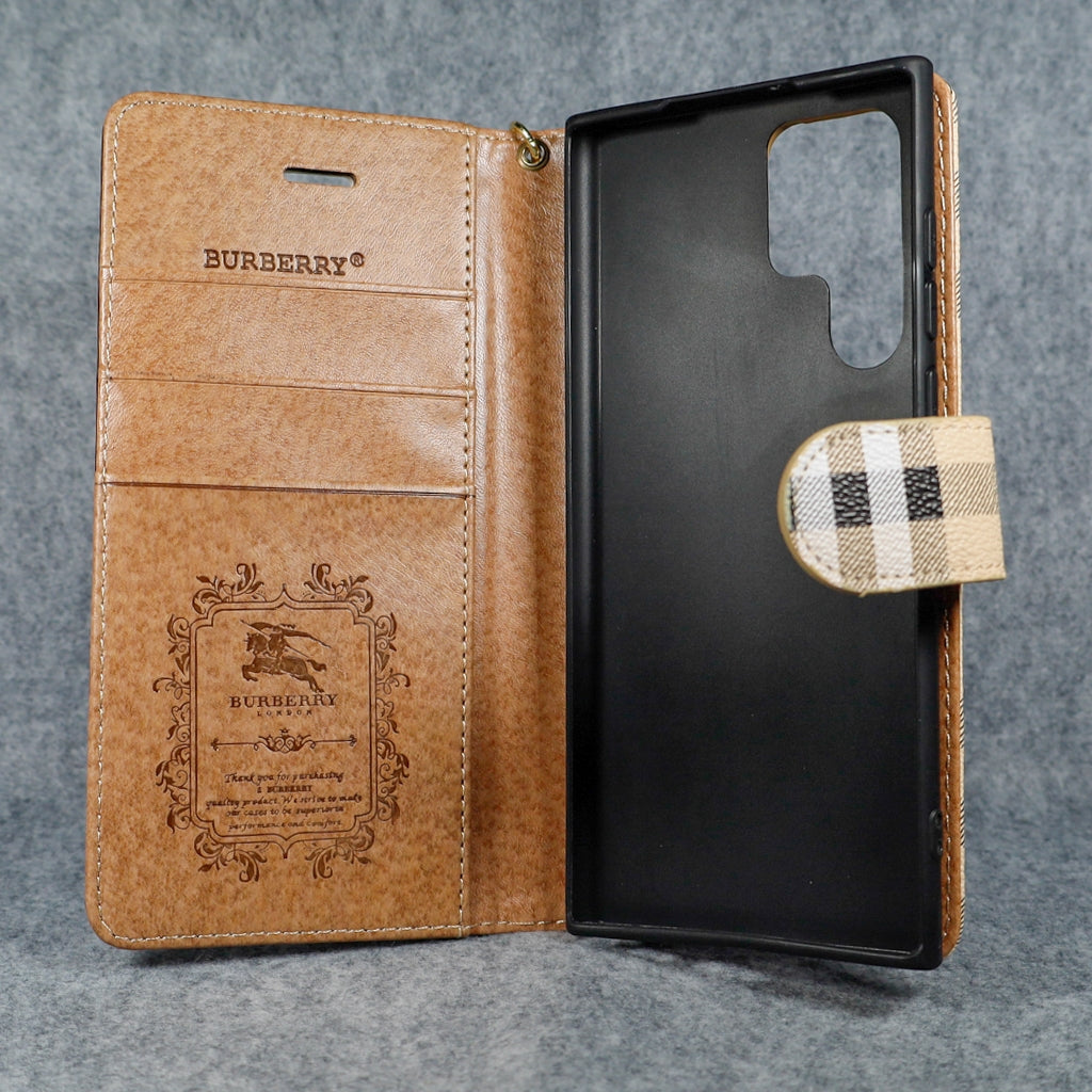 Burberry Wallet Phone Case For Samsung Galaxy S22 23 24 25 Plus Ultra for s22-ultra