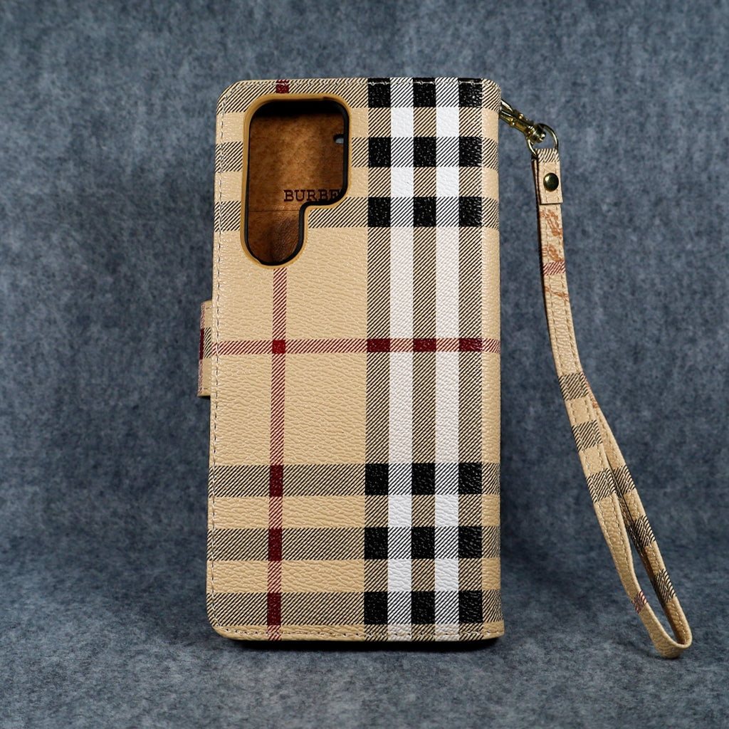 Burberry Wallet Phone Case For Samsung Galaxy S22 23 24 25 Plus Ultra for s22-plus