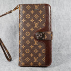 LV Wallet Phone Case Samsung Galaxy S21 22 23 24 25 Ultra Plus Brown Small Monogram