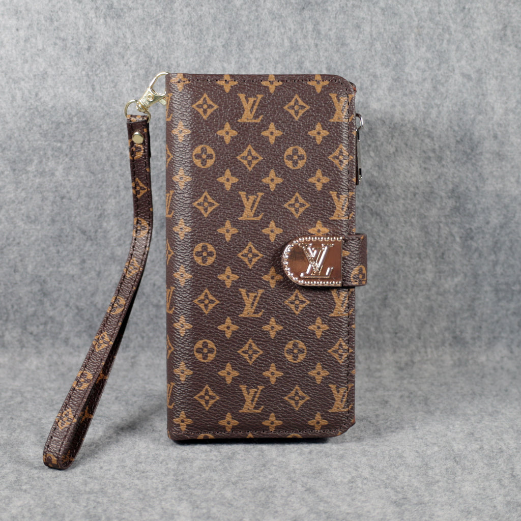 Fashion LV Wallet iPhone Case Zip Kickstand Function For I Pro Max Plus for 12