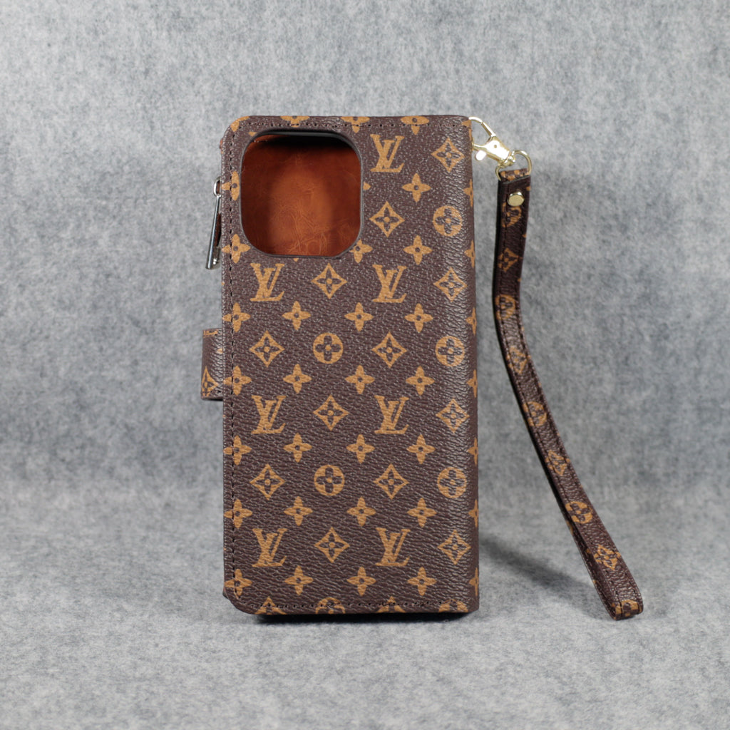 Fashion LV Wallet iPhone Case Zip Kickstand Function For I Pro Max Plus for 13-pro