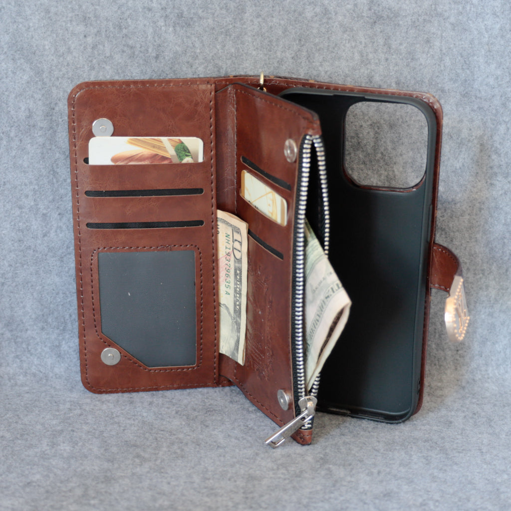 Fashion LV Wallet iPhone Case Zip Kickstand Function For I Pro Max Plus for 12-pro-max