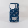 Louis Vuitton Phone Case With Card Holder For I Pro Max Denim Fabric for iphone-12