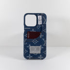 Louis Vuitton Phone Case With Card Holder For I Pro Max Denim Fabric for iphone-12-pro