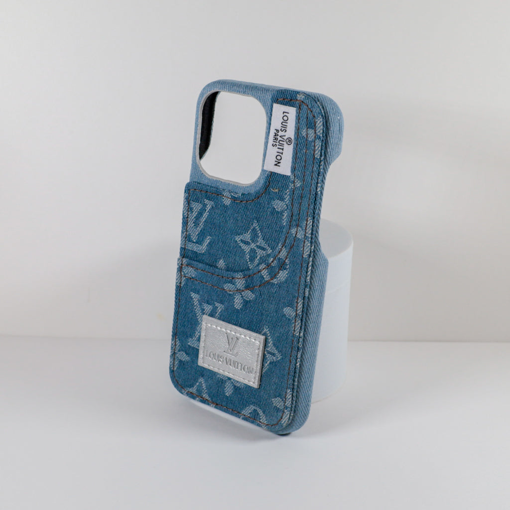 LV Phone Case 14 Pro Max Light Fabric Denim for iphone-12-pro
