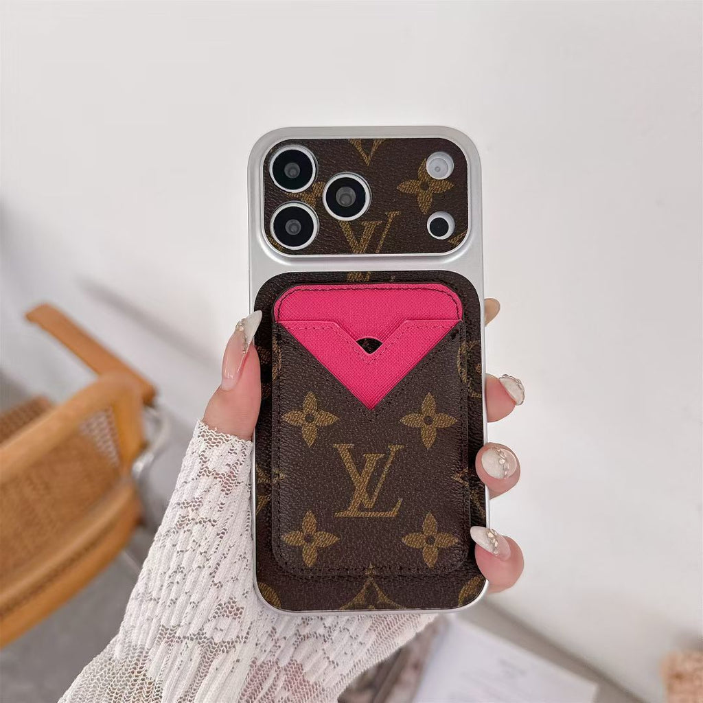 Magnet Card Holder LV Phone Case For iPhone 13-17 / Pro / Pro Max / Plus / Air