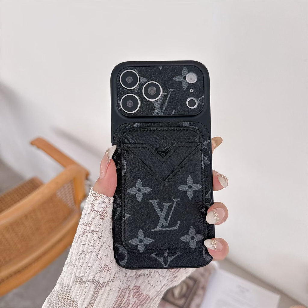 Magnet Card Holder LV Phone Case For iPhone 13-17 / Pro / Pro Max / Plus / Air