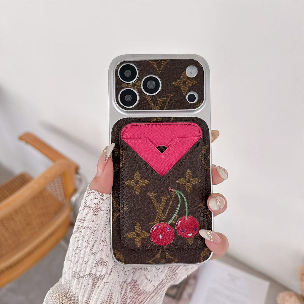 Magnet Card Holder LV Phone Case For iPhone 13-17 / Pro / Pro Max / Plus / Air