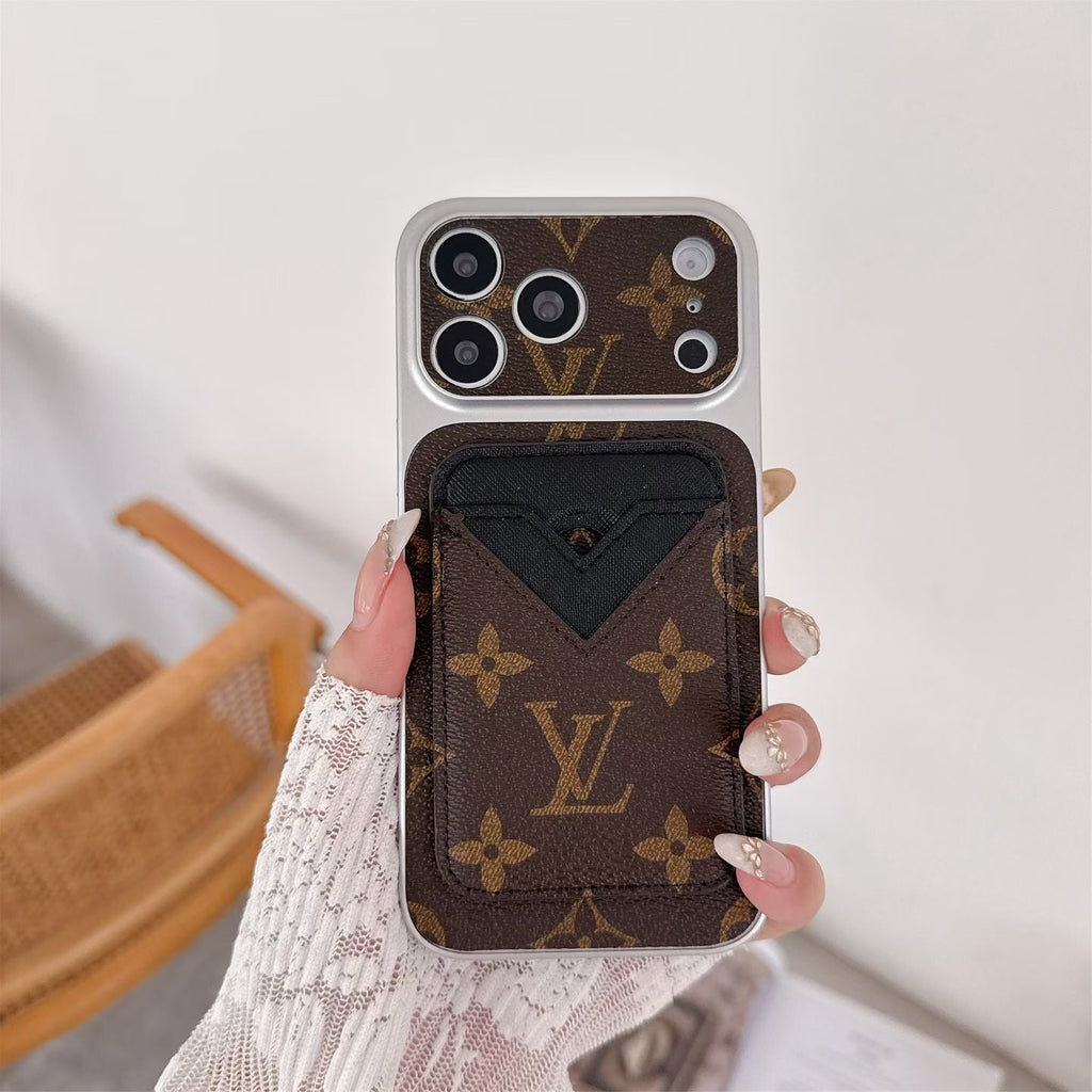 Magnet Card Holder LV Phone Case For iPhone 13-17 / Pro / Pro Max / Plus / Air
