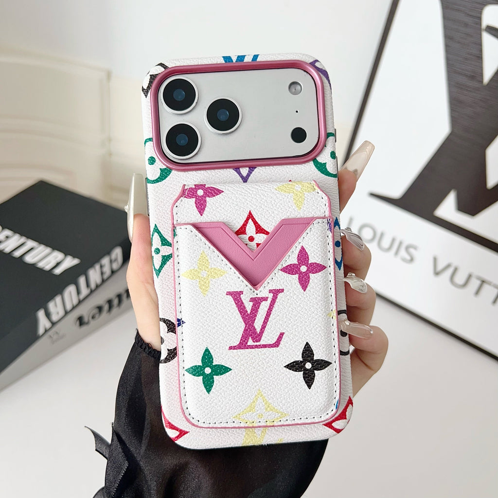 Magnet Card Holder LV iPhone Case For 13-17 / Pro / Pro Max for 13-pro