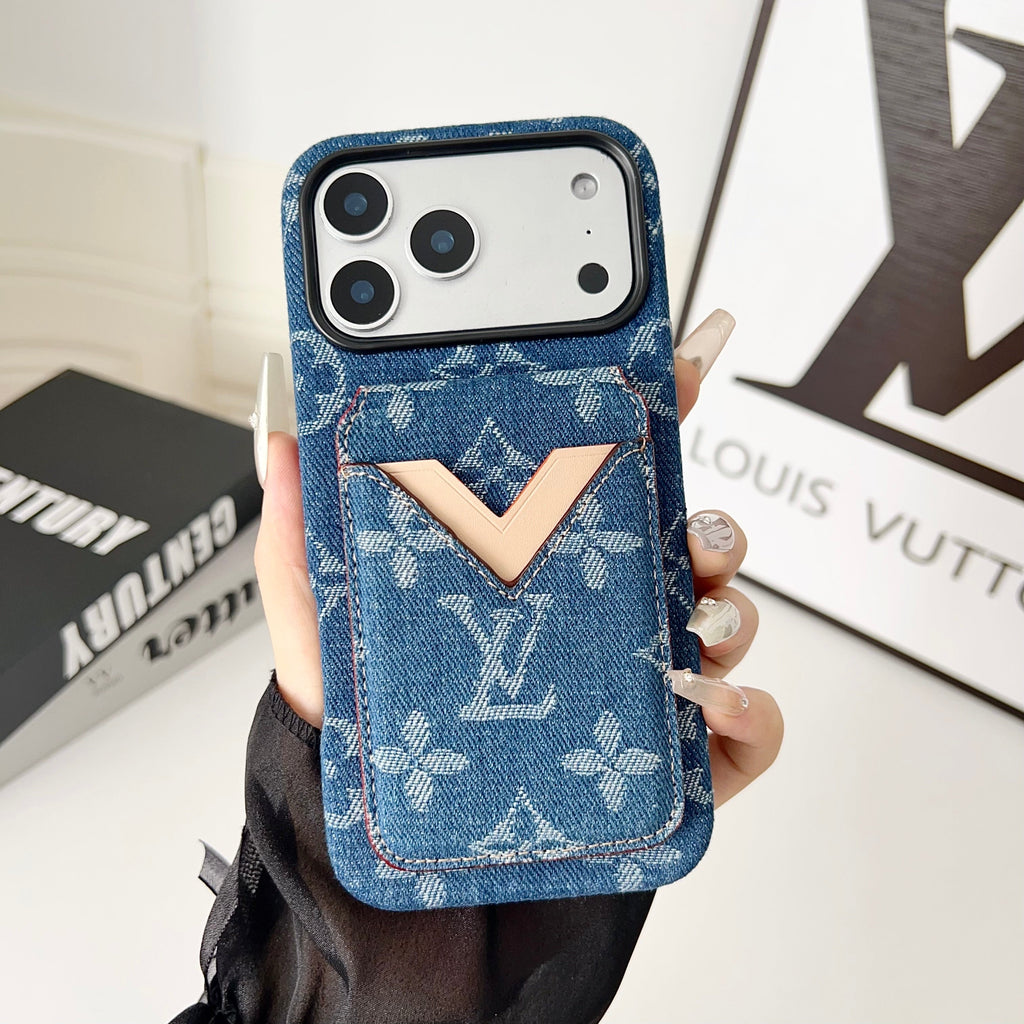 Magnet Card Holder LV iPhone Case For 13-17 / Pro / Pro Max
