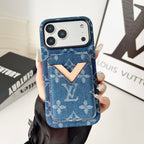Magnet Card Holder LV iPhone Case For 13-17 / Pro / Pro Max