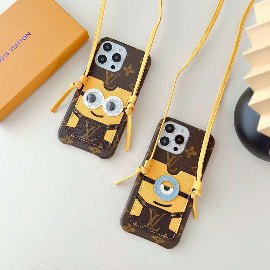 LV iPhone Case Minions Crossbody For I Pro Max Plus / Brown for 11