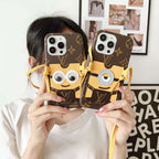 LV iPhone Case Minions Crossbody For I Pro Max Plus / Brown for 11
