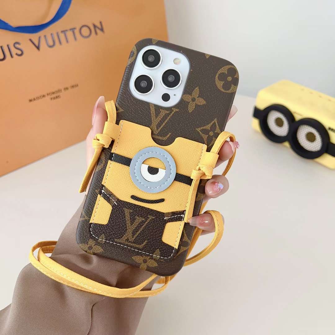 LV iPhone Case Minions Crossbody For I Pro Max Plus / Brown for 11-pro