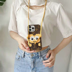 LV iPhone Case Minions Crossbody For I Pro Max Plus / Brown for 12